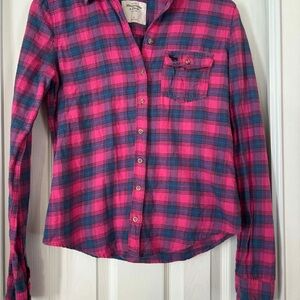 Abercrombie & Fitch juniors Plaid Shirt - Pink and Blue
